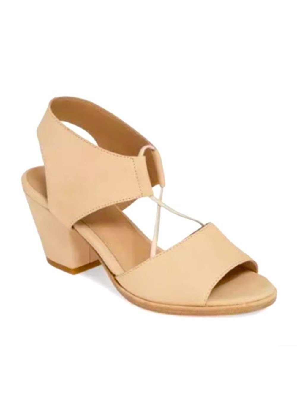 Eileen Fisher Doe Tumbled Nubuck Suede Sandals in Light Beige